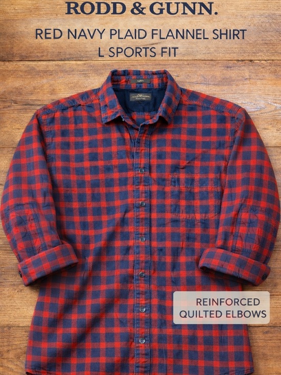 Rodd & Gunn Other - Rodd & Gunn Plaid Flannel Shirt L Sports Fit Quilted Elbow Cotton
